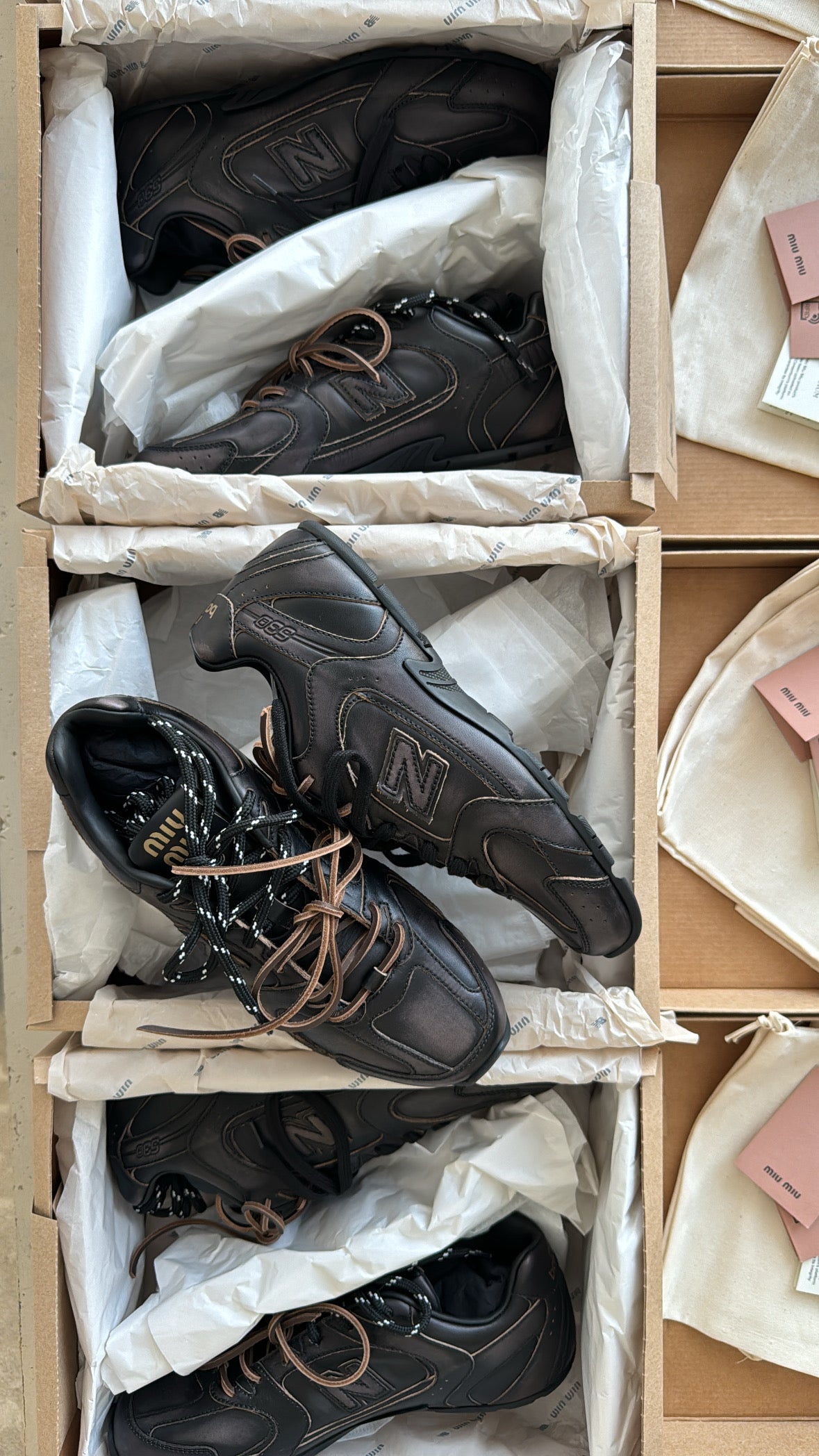 New Balance X Miu Miu 530 SL leather sneakers