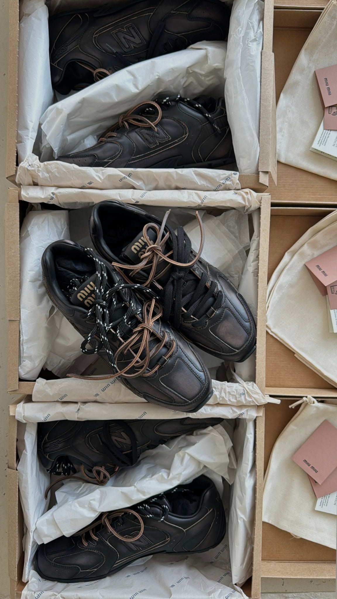 New Balance X Miu Miu 530 SL leather sneakers