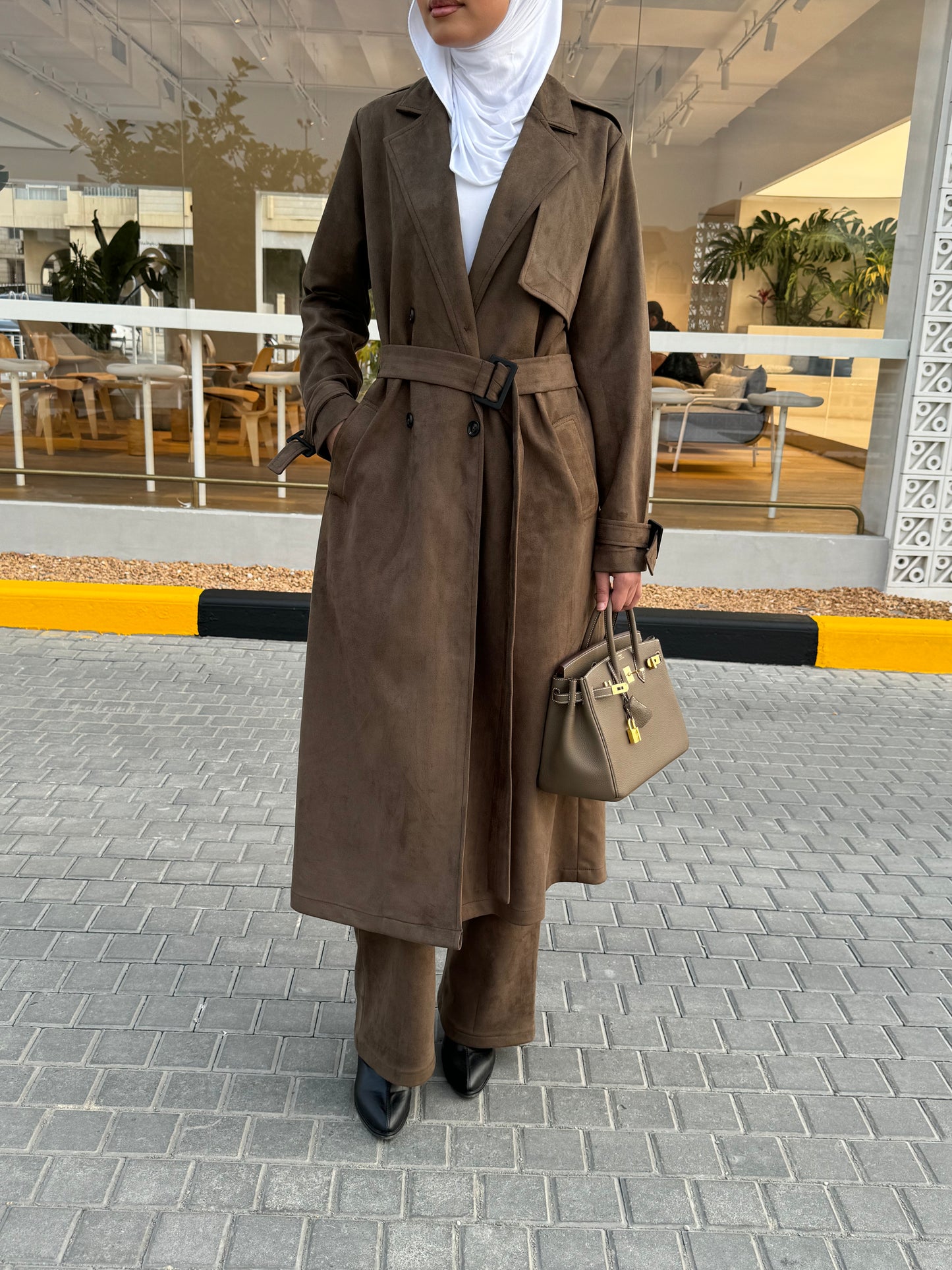 Suede Coat Set