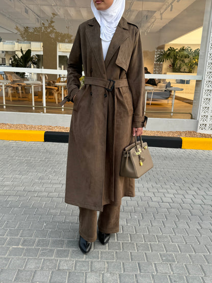 Suede Coat Set