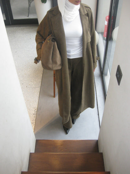 Suede Coat Set